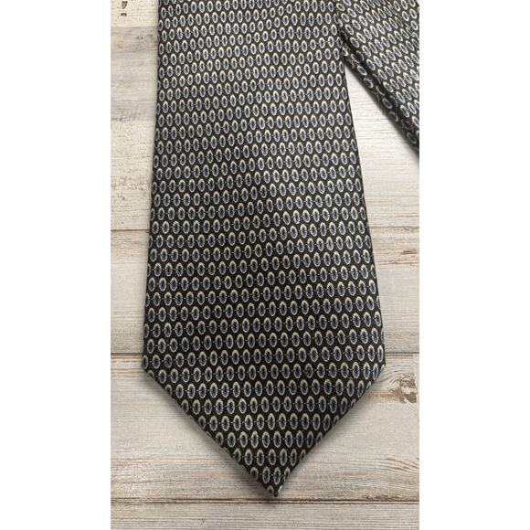 Vintage Bocara 100% Silk Tie Blue and Black EUC - Picture 1 of 3